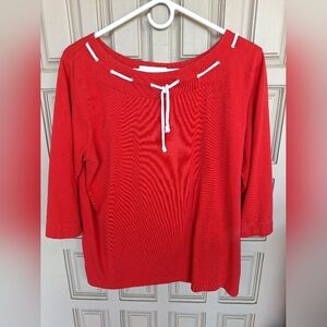 BFA Classics Tee SzM Nautical Theme Red/White Rope Tie Very Cute Heavy Cotton